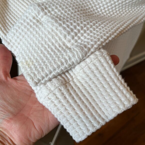 The North Face Women's XL White Waffle Knit Top Sweatshirt Mock Neck Long Sleeve - Picture 5 of 10
